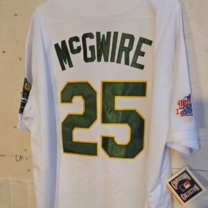 Mitchell & Ness White and Green McGwire Jersey